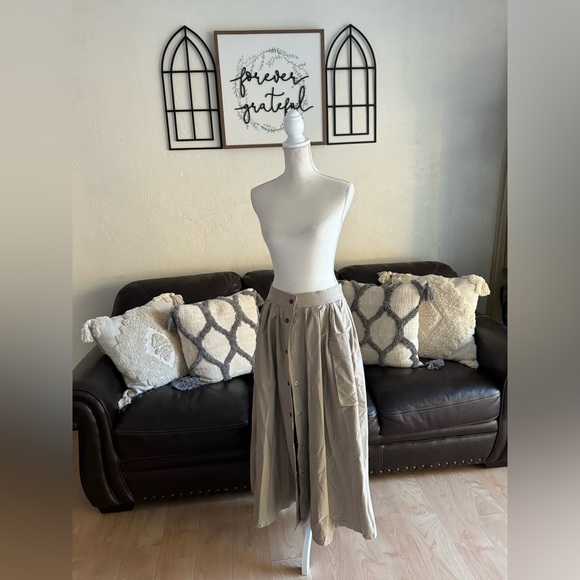 Vintage Y2K DKNY Maxi Length Button Snap Front Circle Skirt Size 14 Retro Summer - Picture 3 of 16